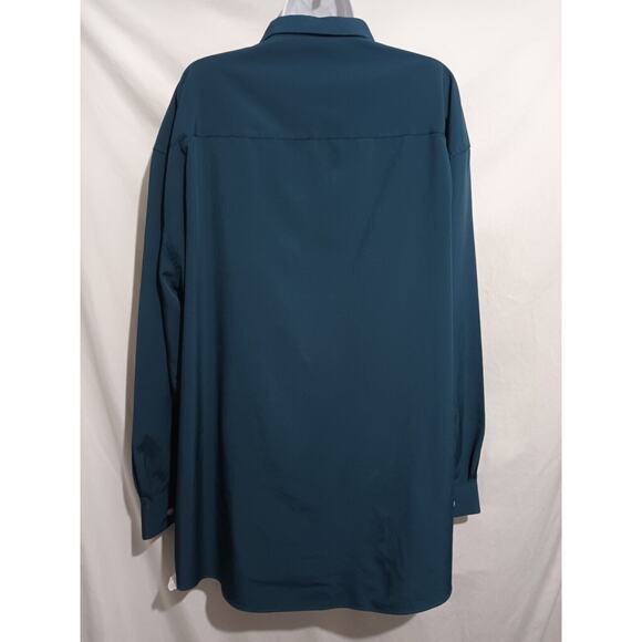 Kilburne & Finch Size 19 34/35 Long Sleeve Teal Button Up Dress Shirt - Picture 5 of 9